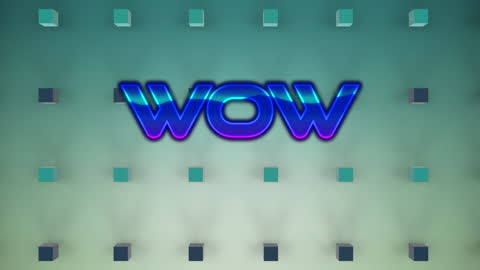 3D WOW Text with Gradient Background