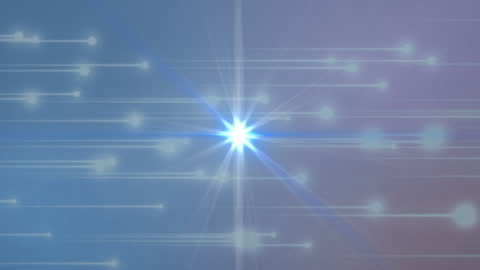 Abstract Dynamic Light Trails on Blue Background