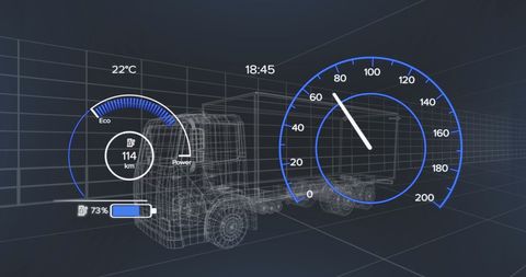futuristic vehicle dashboard with speedometer and 3d model - Download Free Stock Images Pikwizard.com