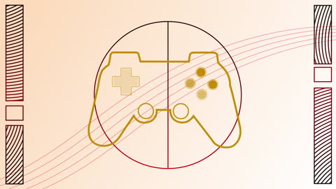 Digital Art Gaming Controller on Abstract Geometric Background