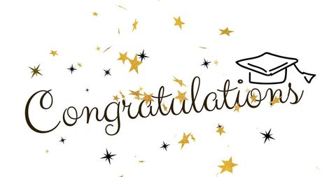 Congratulations Message with Gold Stars and Graduation Cap - Download Free Stock Images Pikwizard.com