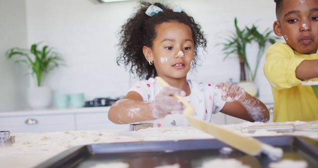 Children Having Fun Baking Cookies Together in Kitchen - Download Free Stock Images Pikwizard.com