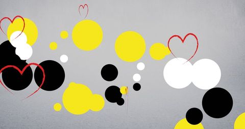 Colorful abstract patterns with hearts for festive celebration