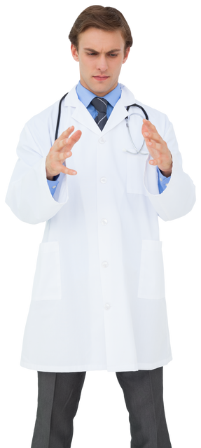 Caucasian Male Doctor with Virtual Interface on Transparent Background - Download Free Stock Videos Pikwizard.com