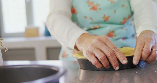 Hands Preparing Homemade Pie in Kitchen - Download Free Stock Images Pikwizard.com