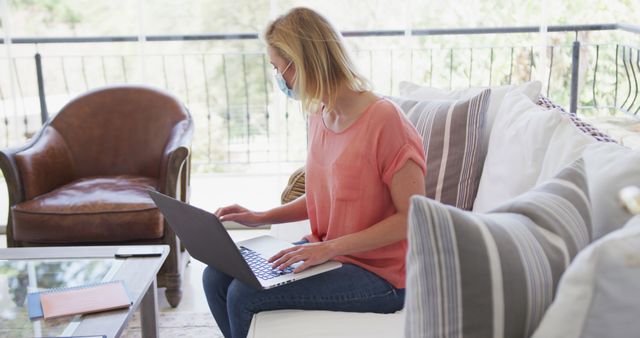 Woman Working Remotely on Laptop at Home - Download Free Stock Images Pikwizard.com