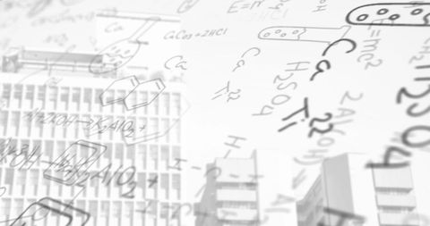 Complex Mathematical Formulas Overlay Cityscape Background - Download Free Stock Images Pikwizard.com