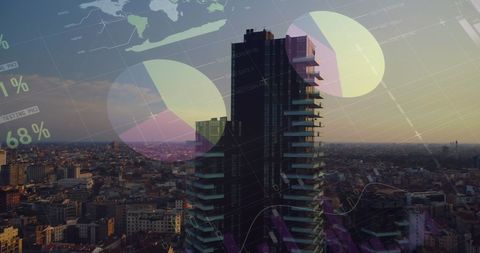 Global Financial Data in Urban Skyline - Download Free Stock Images Pikwizard.com