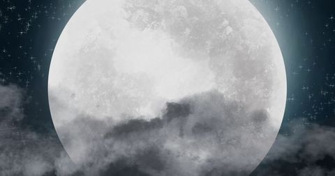 Santa Claus Silhouette with Reindeer in Bright Full Moon - Download Free Stock Images Pikwizard.com