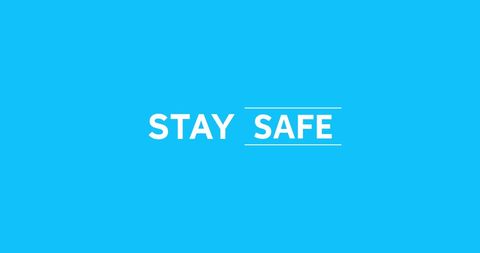 Stay Safe Social Distancing Message on Blue Background - Download Free Stock Images Pikwizard.com