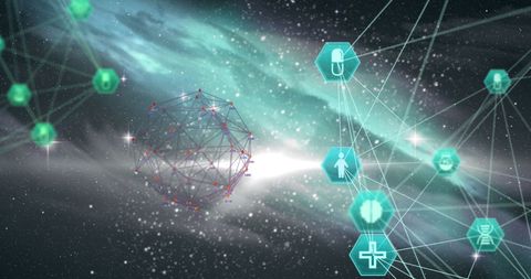 futuristic medical network in cosmic background - Download Free Stock Images Pikwizard.com
