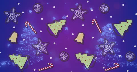 Festive Animated Christmas Icons on Starry Background