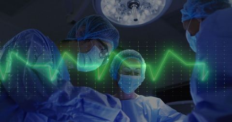 Modern Surgery with Cardiograph Monitoring in Action - Download Free Stock Images Pikwizard.com