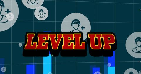Level Up Concept in Digital Space with Futuristic User Icons - Download Free Stock Images Pikwizard.com
