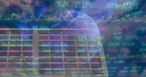 Global Stock Market and Solar Technology Integration Concept