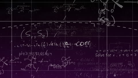Mathematical Equations on Black Background with Interactive Elements
