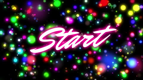 Neon Start Text with Colorful Bokeh Lights