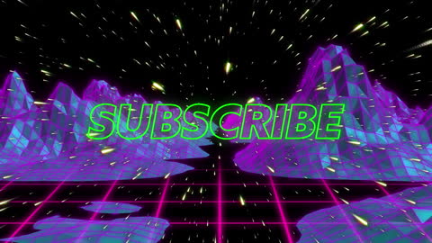 Retro Futuristic Subscribe Animation with Neon Elements