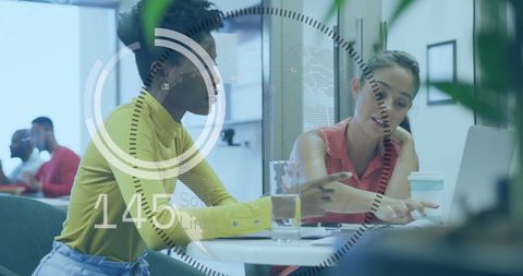 Collaboration in Modern Office with Data Graphics Overlay - Download Free Stock Images Pikwizard.com