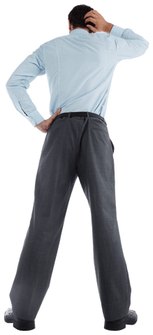 Transparent view of businessman reflecting puzzled and confused