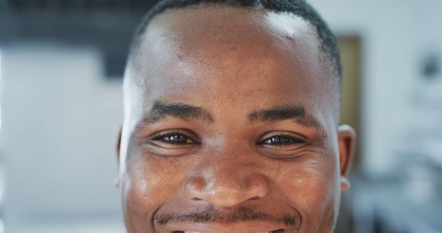 Smiling Young Man Close-up in Casual Setting - Download Free Stock Images Pikwizard.com