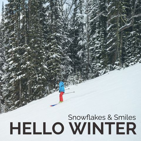 Caucasian Man Skiing in Snowy Winter Woods
