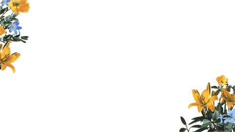 Transparent Floral Corner Design with Yellow Lilies