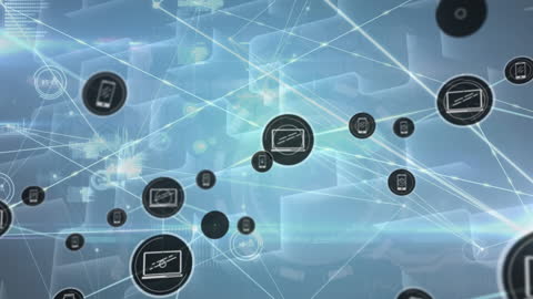 Digital Network Connections on Abstract Tech Background