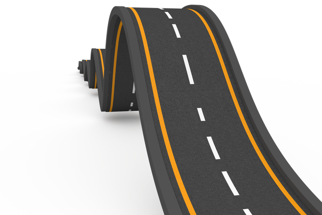 3D Curved Road Illustration on Transparent Background - Download Free Stock Videos Pikwizard.com