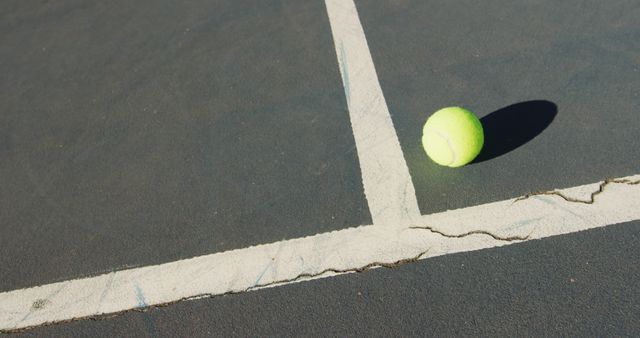 Image of tennis ball lying on tennis court - Download Free Stock Photos Pikwizard.com