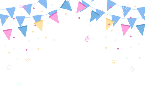 festive pastel banner garland with confetti transparent background - Download Free Stock Videos Pikwizard.com