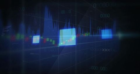 Futuristic 3d digital finance analytics data interface