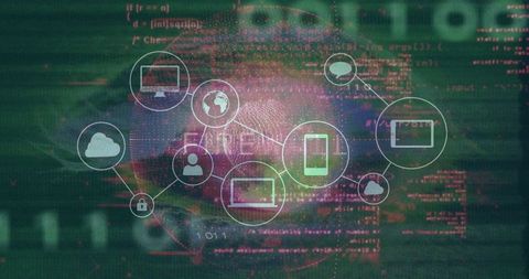Digital Fingerprint Highlighting Cybersecurity Network Layers