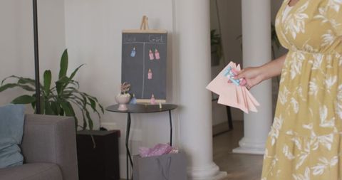 Baby Gender Reveal Decorations with Pink and Blue Napkins