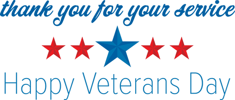 Veterans Day Celebration Message on Transparent Background