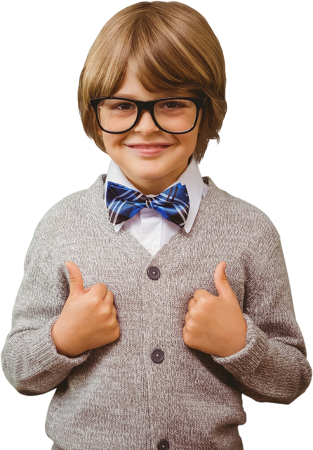 Happy Schoolboy Wearing Glasses Bow Tie Transparent Background - Download Free Stock Videos Pikwizard.com