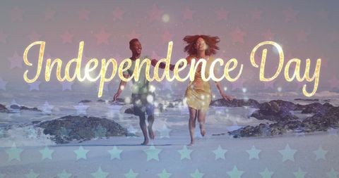 Joyful Celebration at Twilight Beach for Independence Day - Download Free Stock Images Pikwizard.com