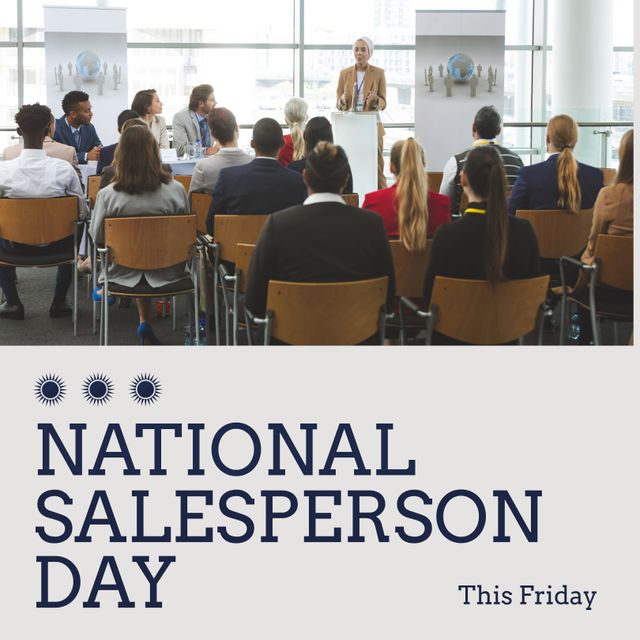 Conference on National Salesperson Day with Diverse Group of Business