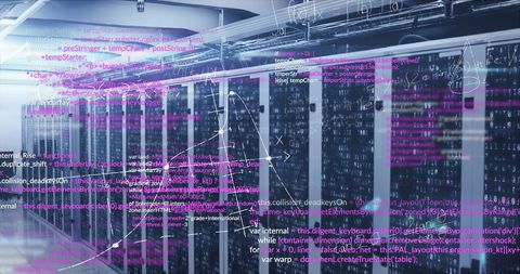 Digital Data Flow with Supercomputer Servers and Mathematical Equations - Download Free Stock Images Pikwizard.com