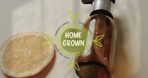 Natural Skincare Essentials: Organic Lemon and Oil Bottle