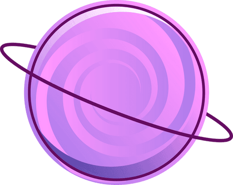 stylized ringed planet with purple bands on transparent background - Download Free Stock Videos Pikwizard.com