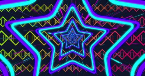 Vibrant Neon Star Patterns with Dynamic Glow - Download Free Stock Images Pikwizard.com