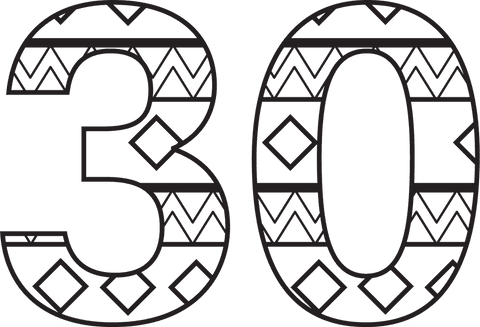 Transparent Stylized Number 30 with Geometric Patterns - Download Free Stock Videos Pikwizard.com