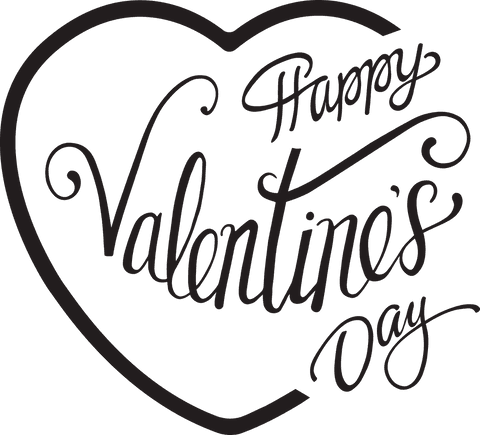 Elegant happy valentine's day calligraphy on transparent background