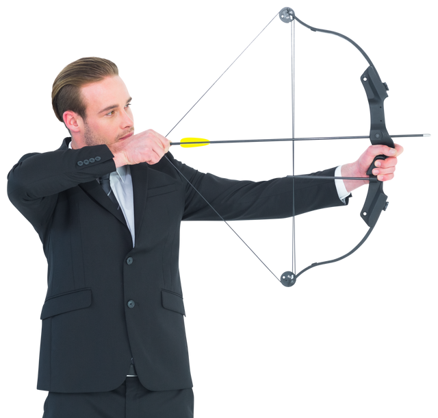 Transparent Businessman Shooting Bow and Arrow - Download Free Stock Videos Pikwizard.com