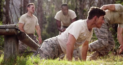 Military Training Push-Ups Display Teamwork Outdoors - Download Free Stock Images Pikwizard.com