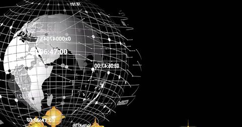 Transparent Globe with Falling Yellow Shapes on Black Background - Download Free Stock Images Pikwizard.com