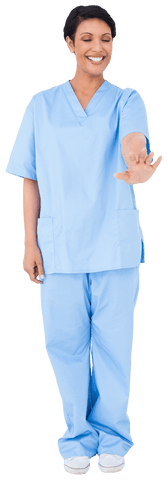 Happy Female Doctor in Scrubs on a Transparent Background - Download Free Stock Videos Pikwizard.com