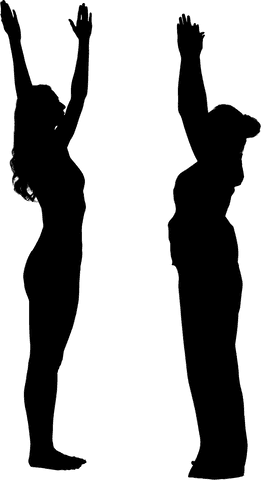 Women with Raised Arms Transparent Silhouette