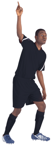 African american footballer gesturing on transparent background
